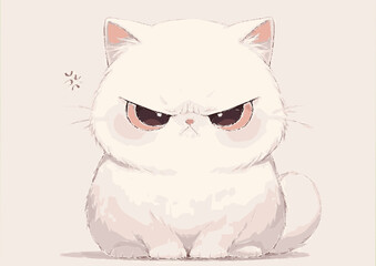 Fototapeta premium cat white angry