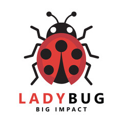 Obraz premium Lady bug logo icon template vector illustration