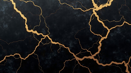 Black marble with gold veins abstract background texture elegant