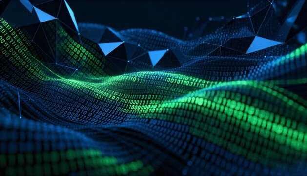 dark abstract animation of binary code streams for cyber security perfect for data privacy day