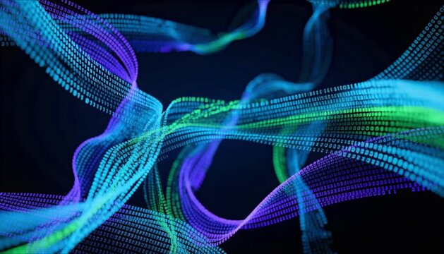 dark abstract animation of binary code streams for cyber security perfect for data privacy day