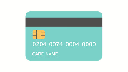Modern Credit Card Design with Chip and Magnetic on a Teal Background