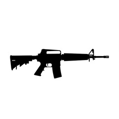 Silhouette of a black rifle on a for design purposes