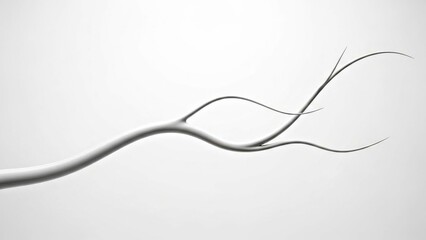 Elegant Smooth Minimalist Branch With Clean Curves Isolated On White For Zen Designs