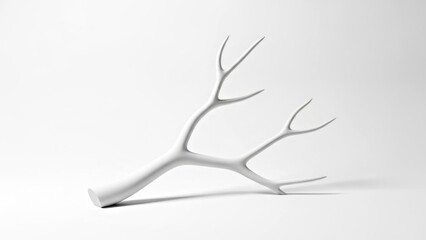 Graceful Minimalist Wood Branch On White Studio Backdrop For Modern Nature Concepts