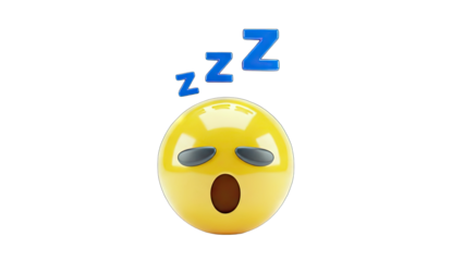 Sleeping Emoji with ZZZ Symbols on White Background