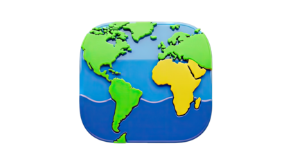 World Globe Icon on White Background