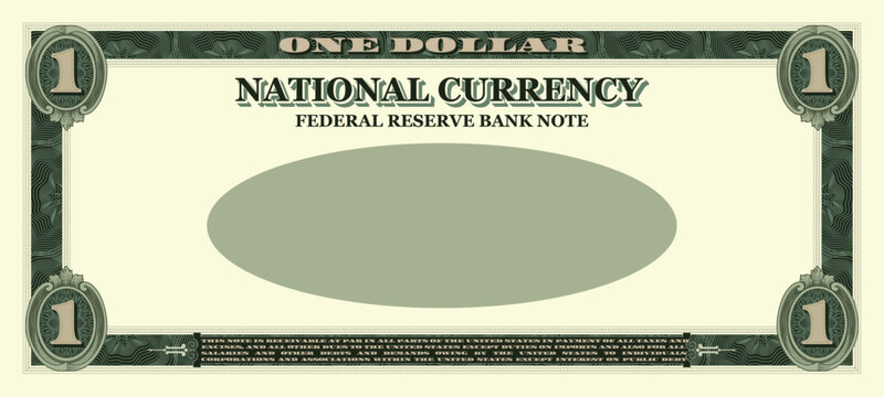 Fake money, dollar bill, vector illustration, template of fake money, US currency note, Realistic US dollar, US fake cash