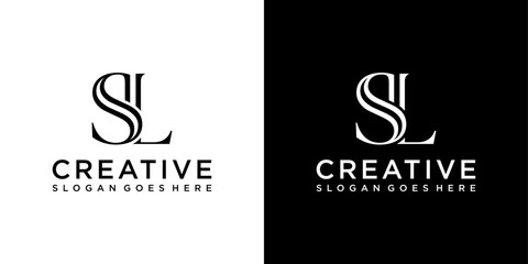 SL or LS initial letter logo design vector