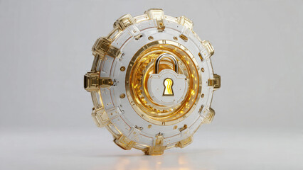 Golden Futuristic Padlock