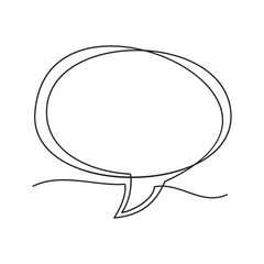 Simple Speech Bubbles for Communication and Dialogue. One line and a continuous line icon