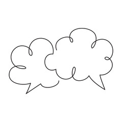 Simple Speech Bubbles for Communication and Dialogue. One line and a continuous line icon