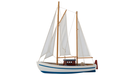 Classic sailboat isolated on white background
