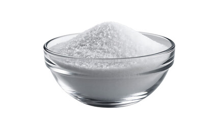 White powder in glass bowl isolated on white background

