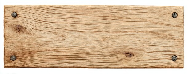 The Wooden Plank Signboard With Rustic Oak Grain and Metal Screws