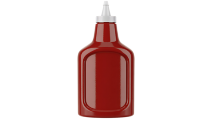 Red sauce bottle isolated on white background
