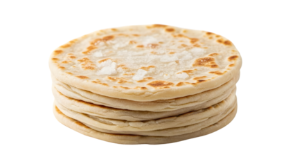 Stack of fresh homemade flatbreads sprinkled with sugar on top, showcasing golden-brown edges and soft texture, a delightful treat or versatile accompaniment to any meal