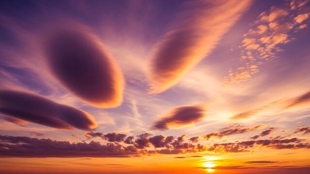 Dramatic Sunset with Unique Cloud Formations.