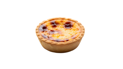 Traditional portuguese egg tart pastel de nata dessert on transparent background sweet pastry delicious custard tart bakery snack