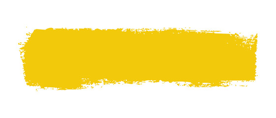 Yellow stroke of paint isolated on transparent background

