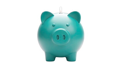 Obraz premium Turquoise Piggy Bank Isolated on White Background