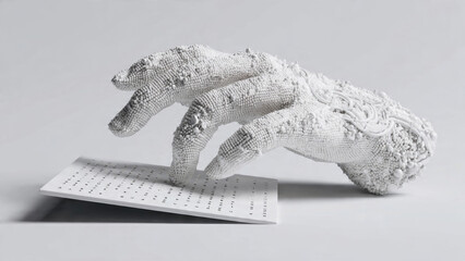 Textured Hand Reading Braille