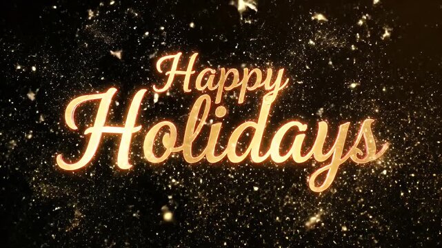 Sparkling Happy Holidays Greeting - This festive video features the phrase "Happy Holidays" in elegant, glowing script over a dark background.