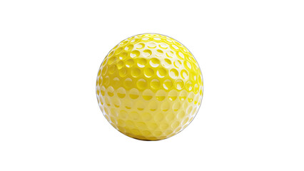 Yellow Golf Ball Isolated on White Background