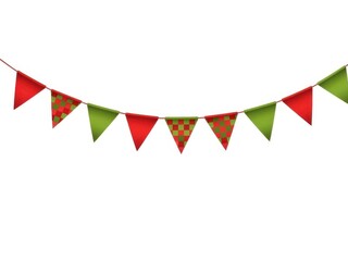Obraz premium Christmas pennant banner isolated on white background