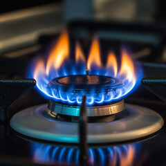 burning gas stove