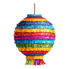Colorful paper lantern hanging from a rope, showcasing vibrant decorations and festive atmosphere