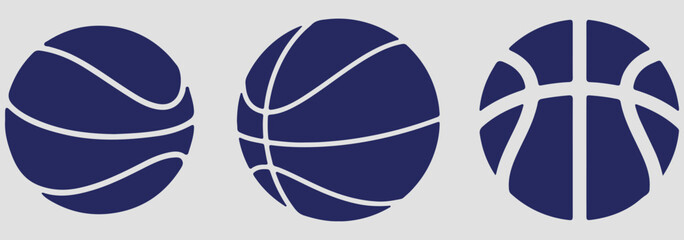 Obraz premium basketball icon set vector on white background. sports, icon, graphic, design, vector, illustration, simple, orange, black, white, outline, solid, logo, website, social media, printable, symbol