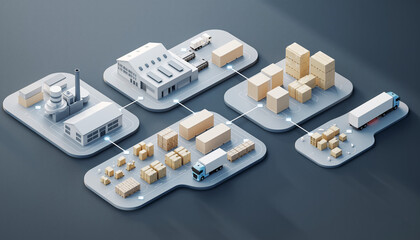サプライチェーン全体を表現した物流ネットワーク図