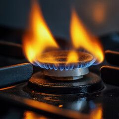 burning gas stove