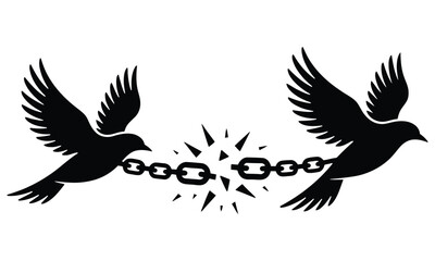 Obraz premium Flying bird silhouette vector illustration