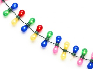 Christmas lights string isolated on white background
