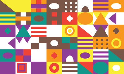 Colorful Abstract Pattern Design with Geometric Shapes