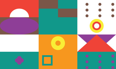Fototapeta premium Colorful Abstract Shapes and Patterns Background Design