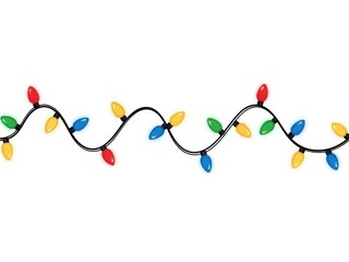 Christmas lights, isolated on white background