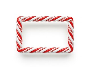 Candy cane frame isolated on white background