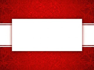 White rectangle on red background isolated on white background