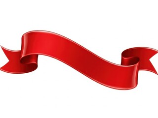 Red ribbon banner isolated on white background