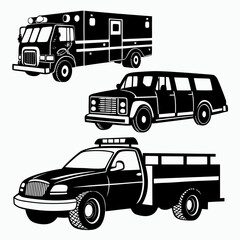 Emergency vehicles silhouettes © RABBI
