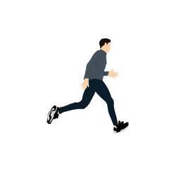 a man is jogging in the morning without a background