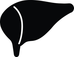 Liver cell hepatocyte silhouette vector art illustration and minimal black and white design