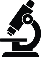 Microscope slide silhouette vector art illustration and minimal black and white design