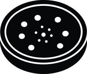 Microscopic culture plate silhouette vector art illustration and minimal black and white design