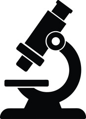 Microscope view silhouette vector art illustration and minimal black and white design