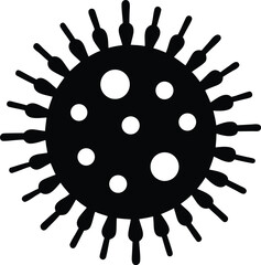 Mycoplasma silhouette vector art illustration and minimal black and white design