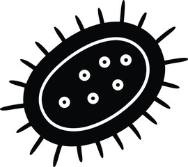 Prokaryotic Cell silhouette vector art Illustration